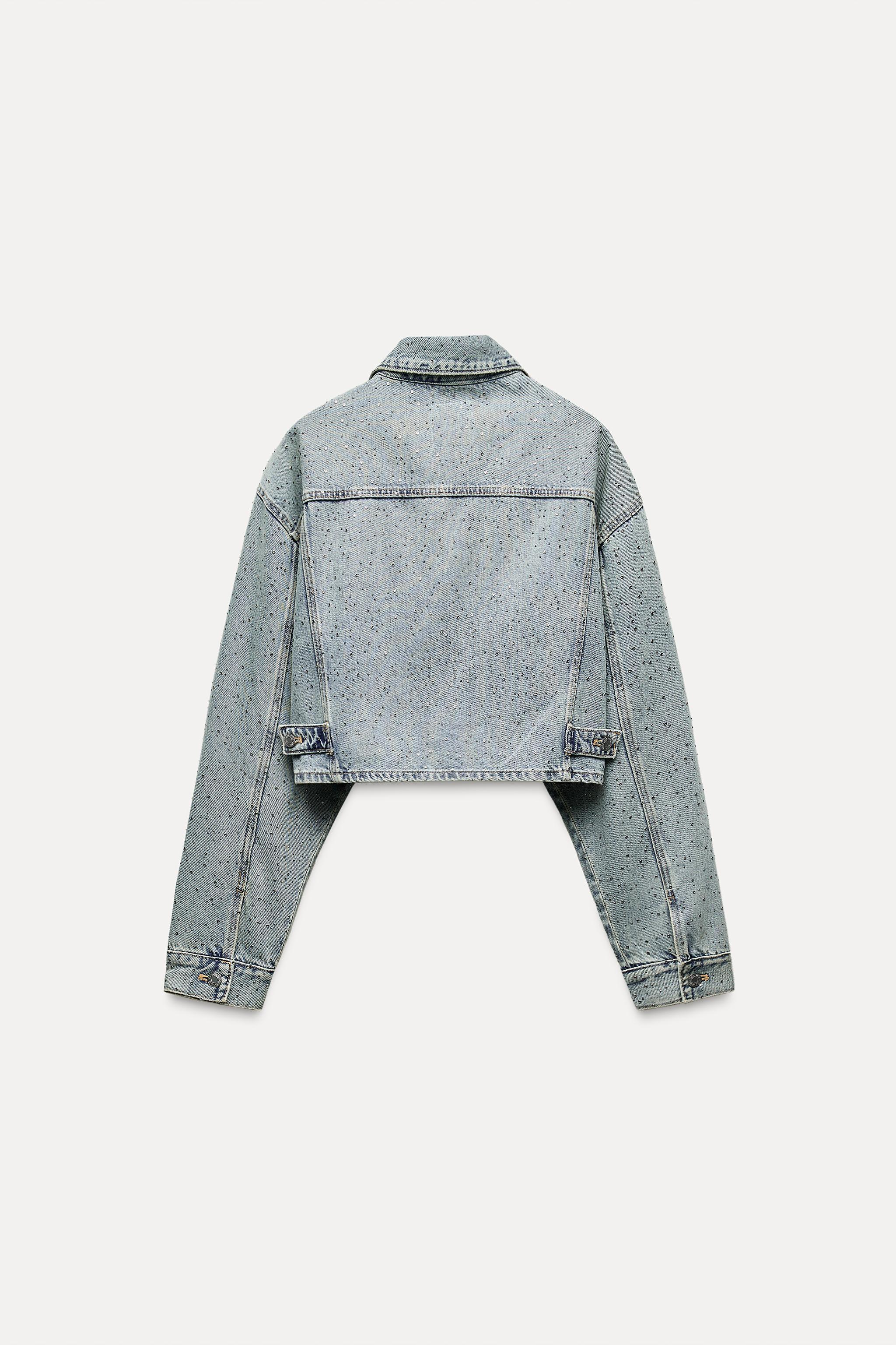 TRF CROP DENIM JEWEL JACKET Product Image