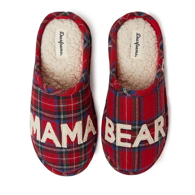 Womens Dearfoams Mama Bear Plaid Clog Slippers Product Image