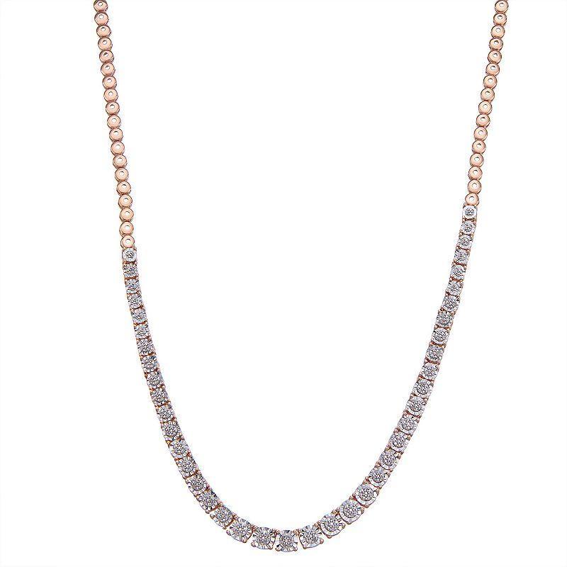 Sterling Silver 1/3 Carat T.W. Diamond Necklace, Womens Gold Tone Product Image