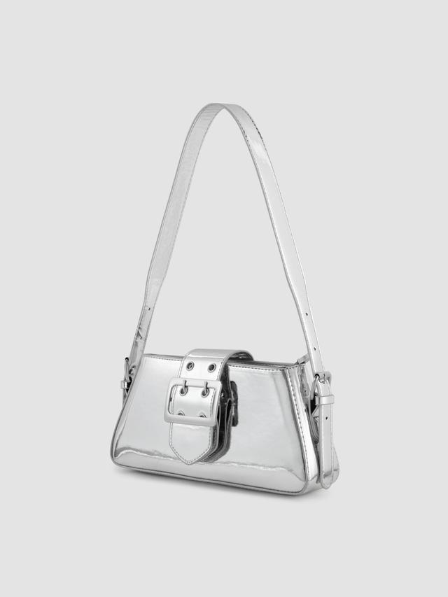 Faux Leather Double Buckle Shoulder Bag Product Image