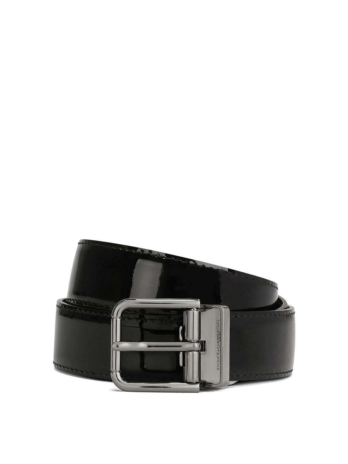 Engraved-logo Buckle-fastening Belt In Black Product Image