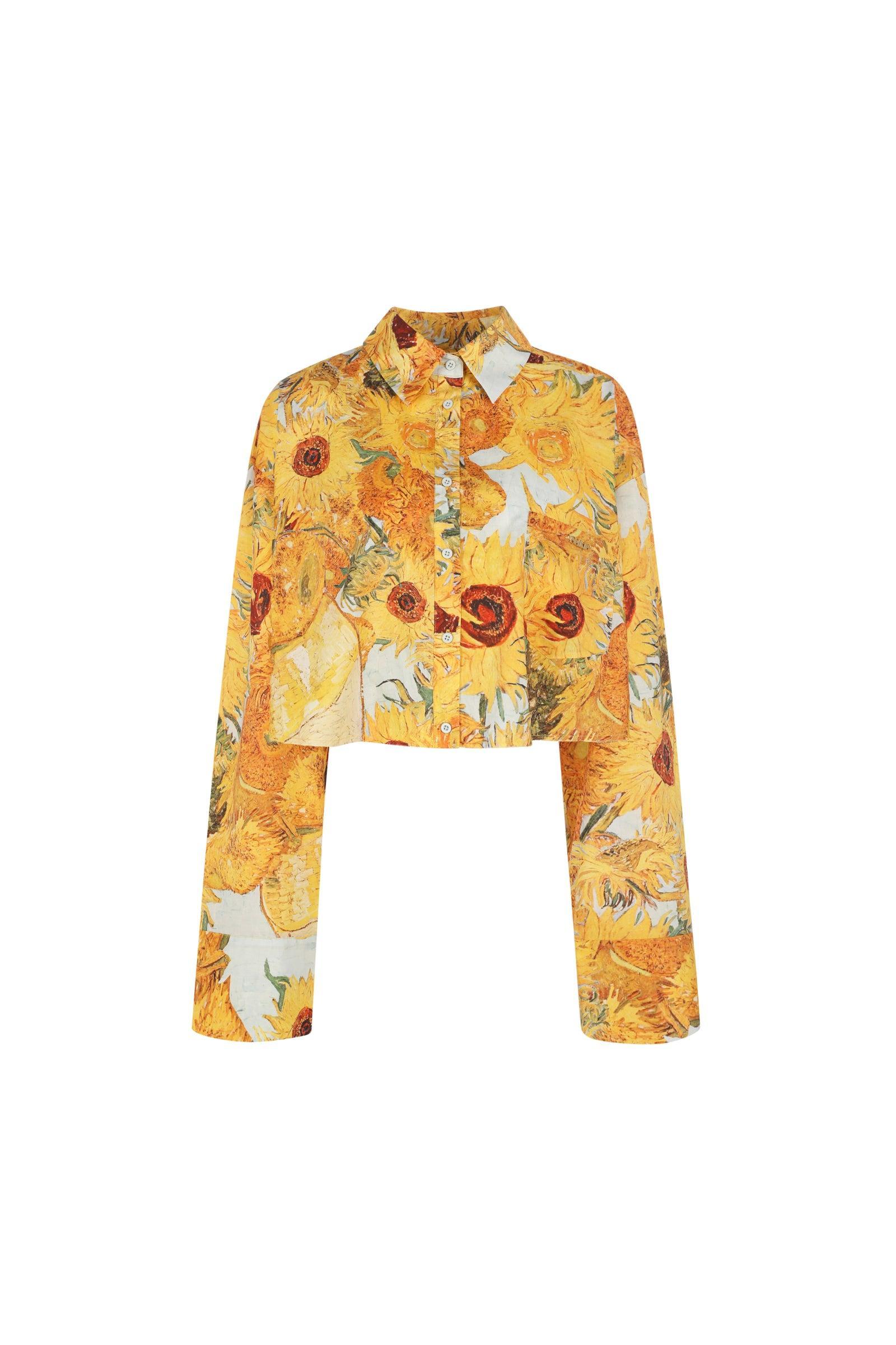 Sunflowers Cropped Blouse Product Image