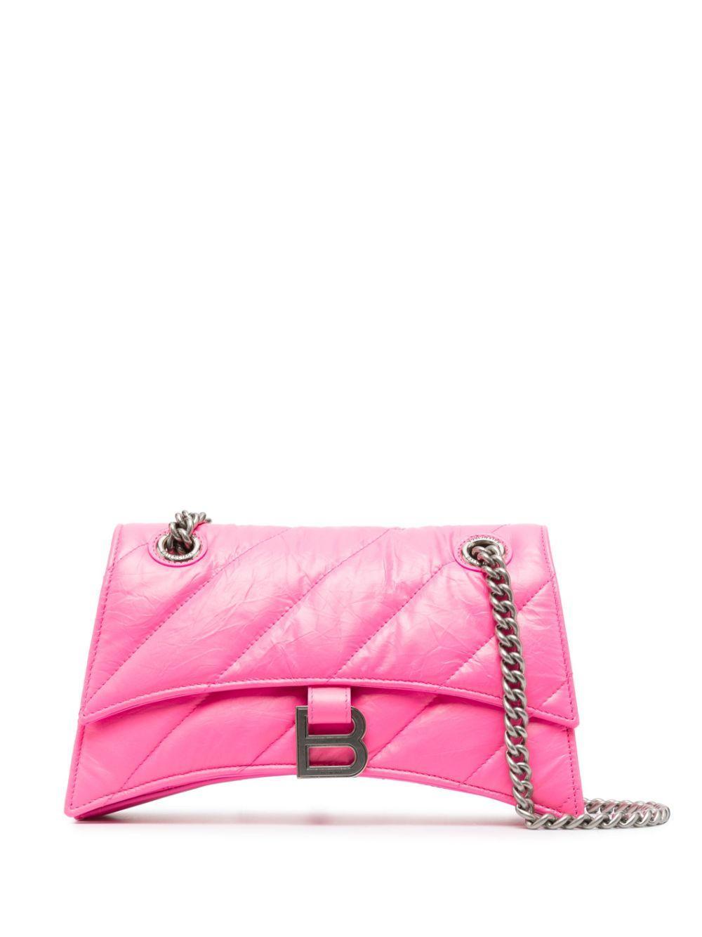 BALENCIAGA Small Crush Quilted Shoulder Bag In Rosa Product Image