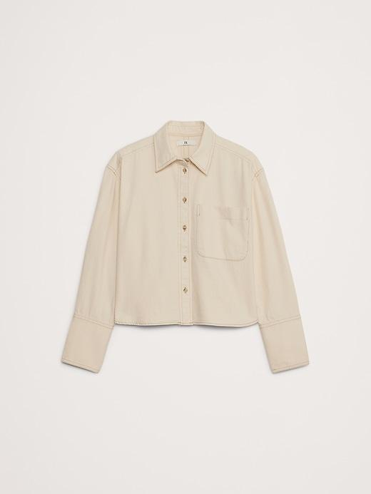 The Boxy Crop Denim Shirt Product Image