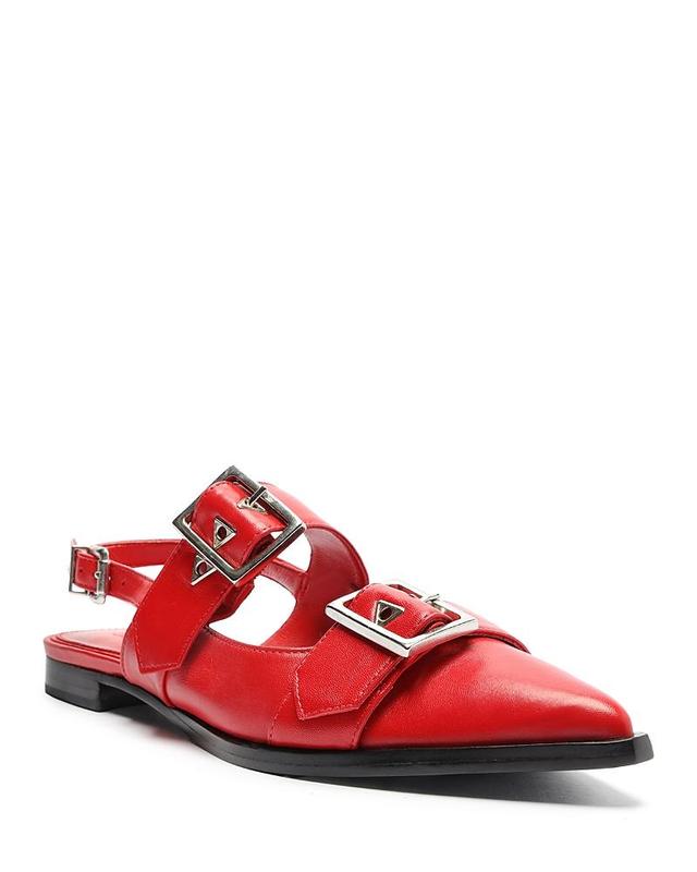 Schutz Womens Darla Buckled Slingback Flats Product Image