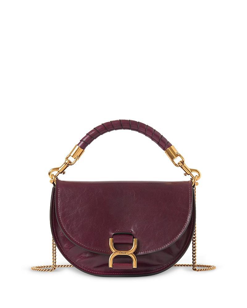 Womens Marcie Leather Top Handle Saddle Bag Product Image