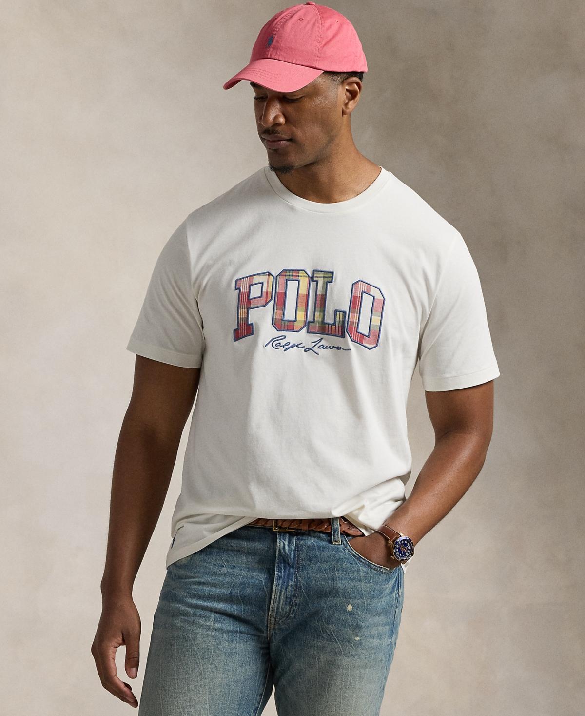 Polo Ralph Lauren Mens Big & Tall Plaid-Logo Jersey T-Shirt Product Image