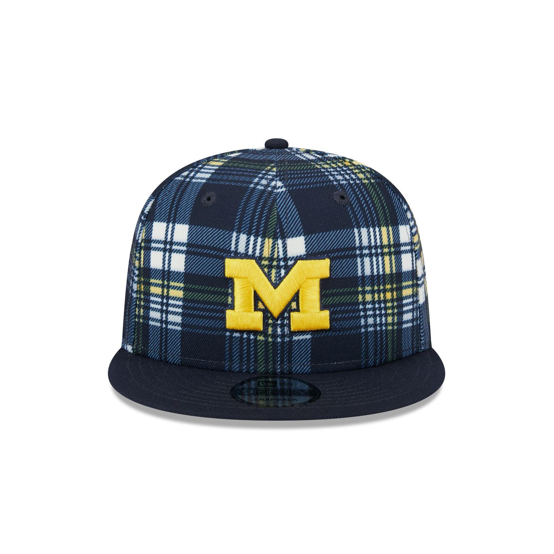 Michigan Wolverines Plaid 9FIFTY Snapback Hat Male Product Image