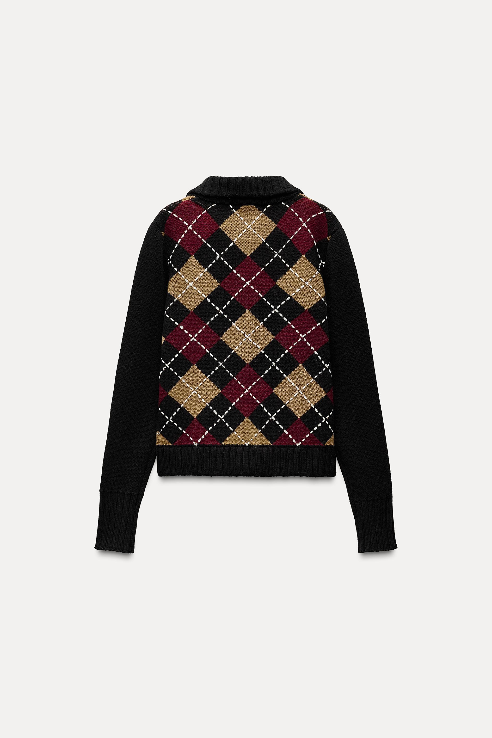 ARGYLE KNIT CARDIGAN Product Image