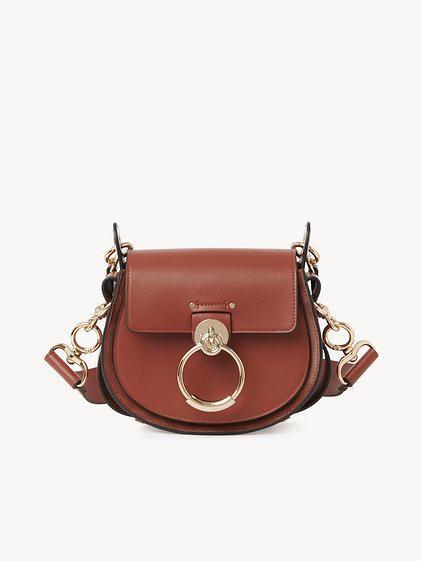 Small Tess bag in shiny & suede leather Product Image