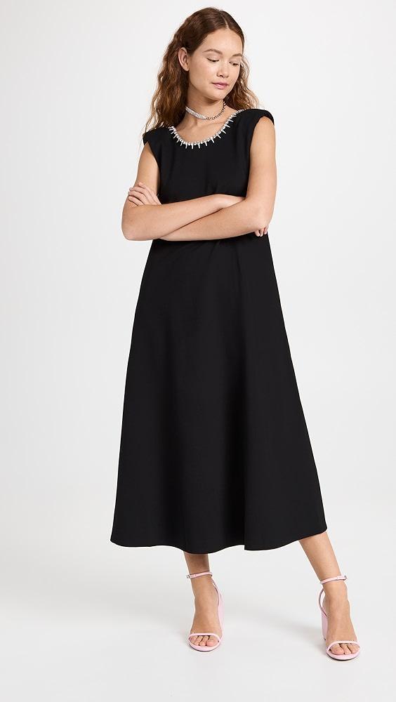 Area Crystal Bow Back Midi Dress | Shopbop Product Image