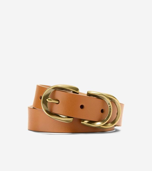 Cole Haan Womens Genuine Leather Sculptured Harness Buckle Belt Product Image