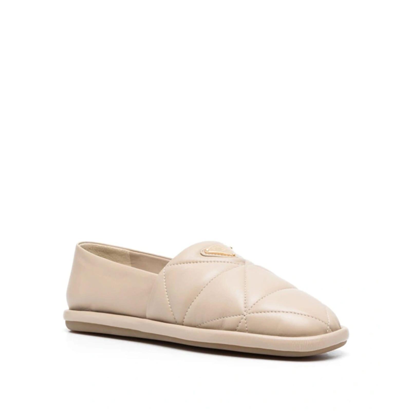 Leather Flats In Beige product image