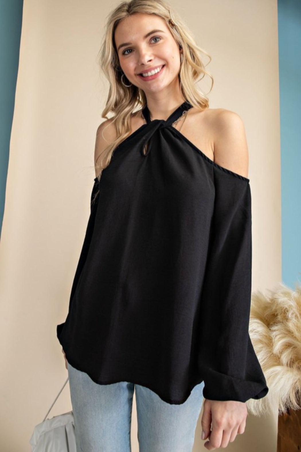 Criss Cross Bubble Sleeve Top Product Image