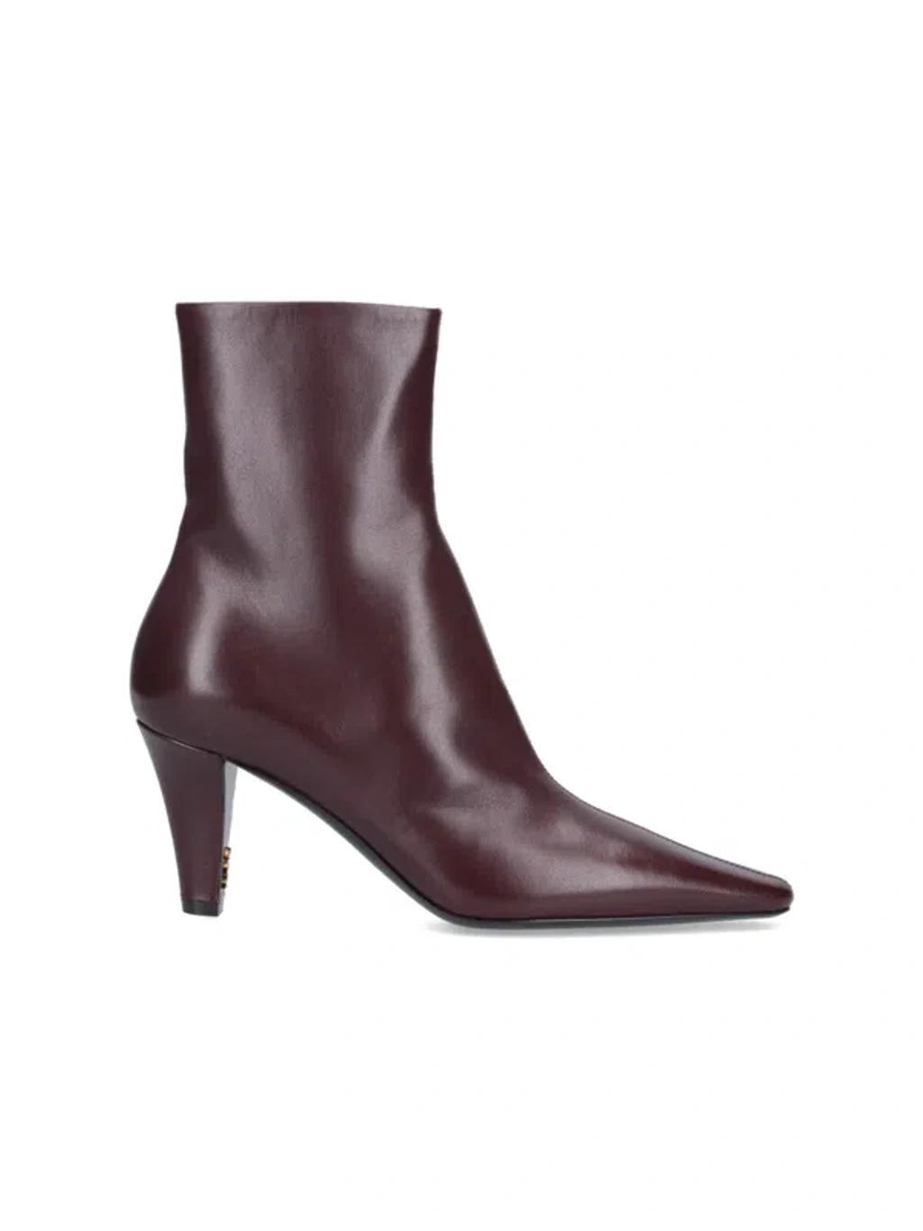 SAINT LAURENT "jill" Ankle Boots In Brown product image