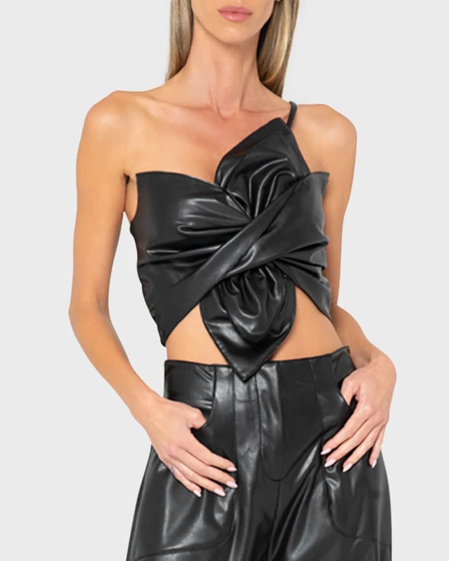 Orchid Faux Leather Crop Top Product Image