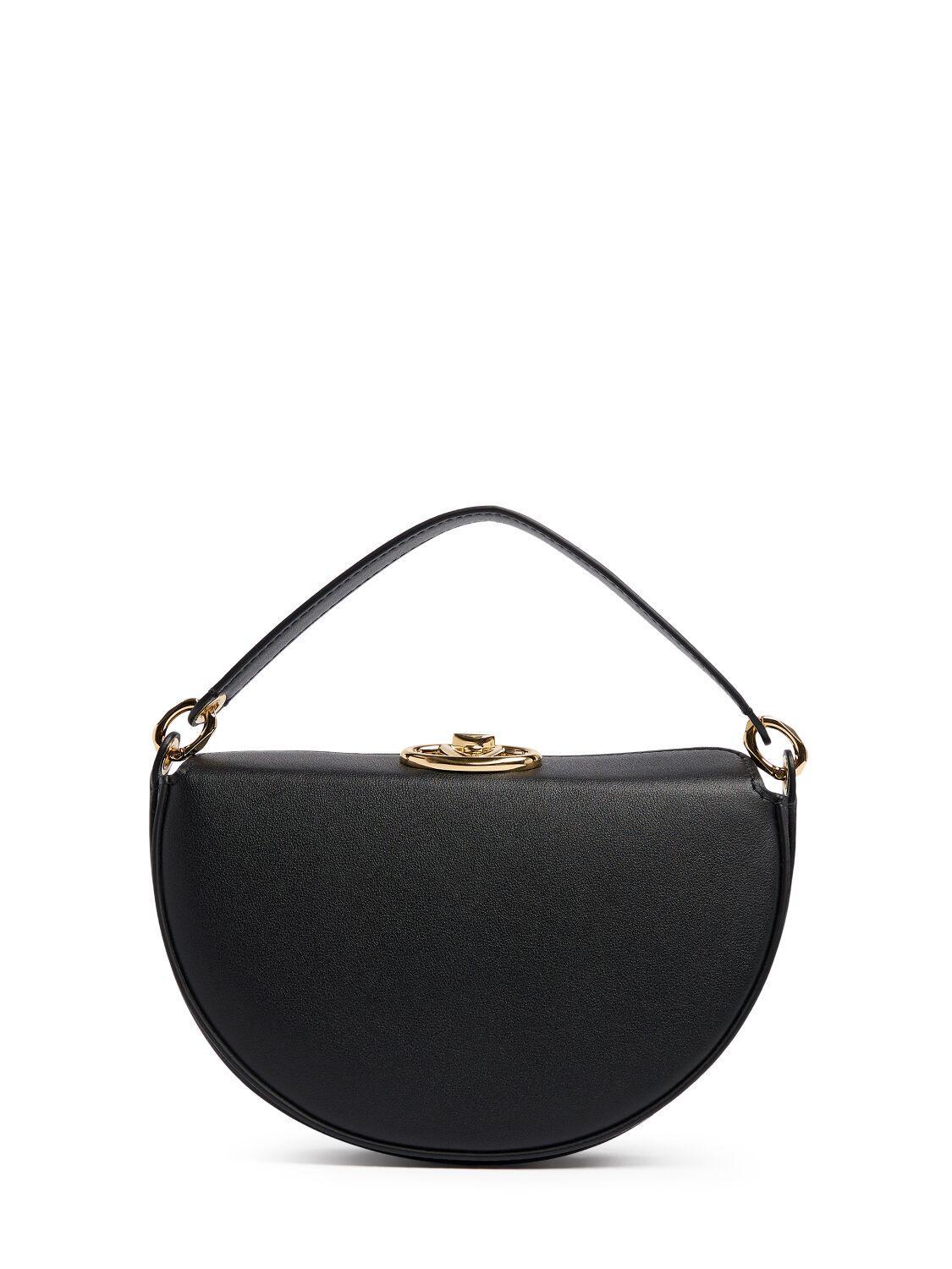 Nero Vlogo Bold Leather Top-handle Bag In Black Product Image