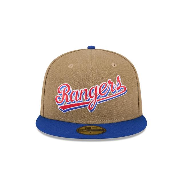 Texas Rangers Canvas Crown 59FIFTY Fitted Hat Male Product Image