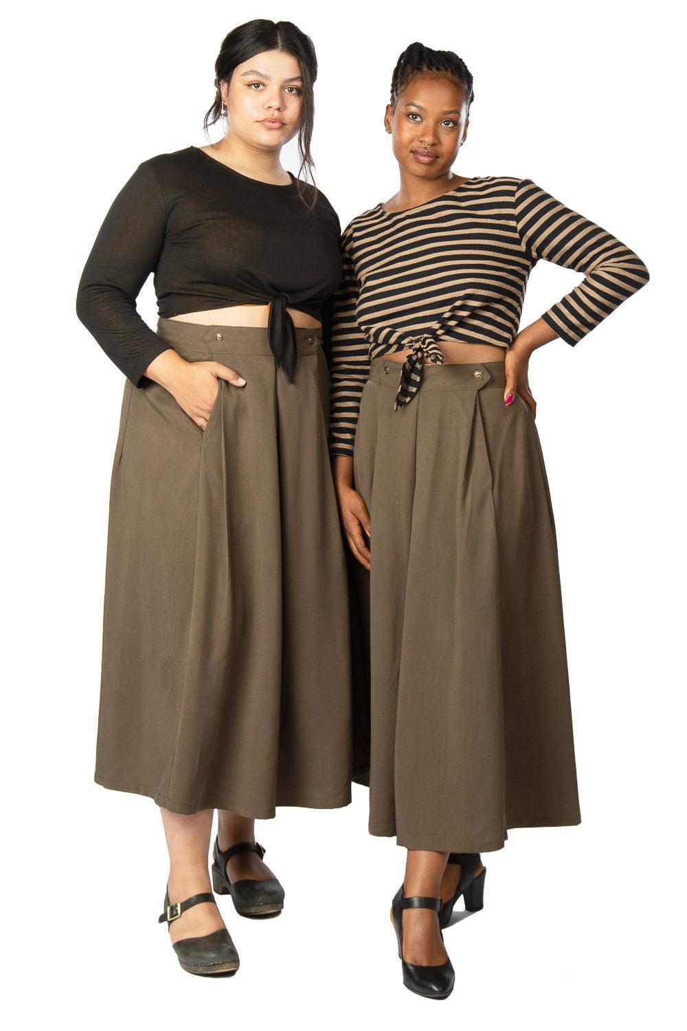 Rue Skirt in Olive Tencel Product Image