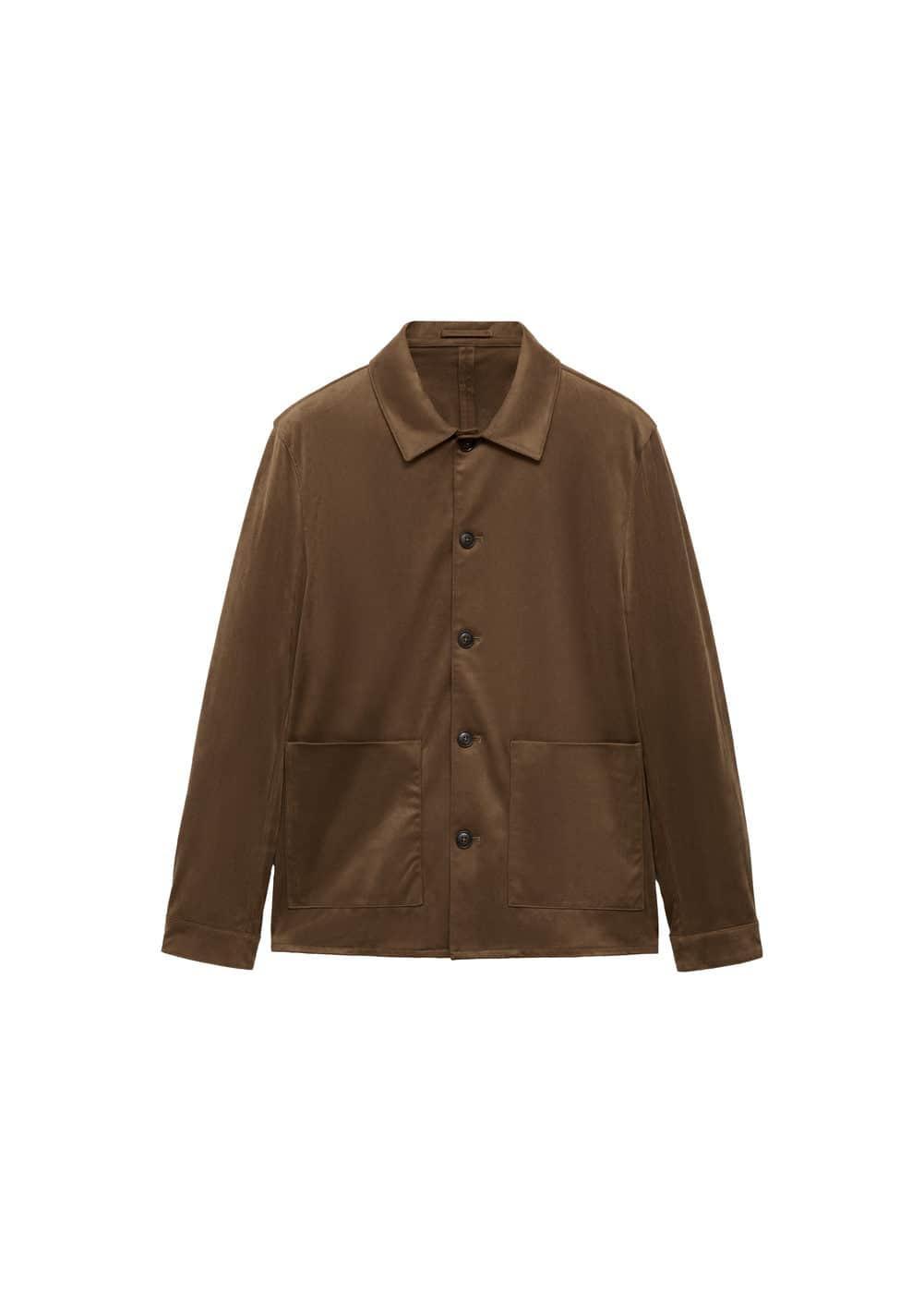 MANGO MAN - Suede effect overshirt with pockets medium brownMen Product Image