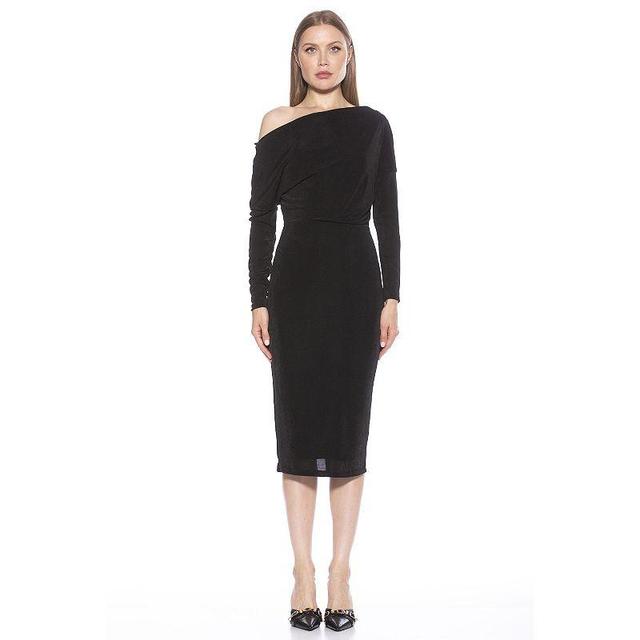 Womens ALEXIA ADMOR Leena Long Sleeve Fitted Sheath Dress Black Product Image