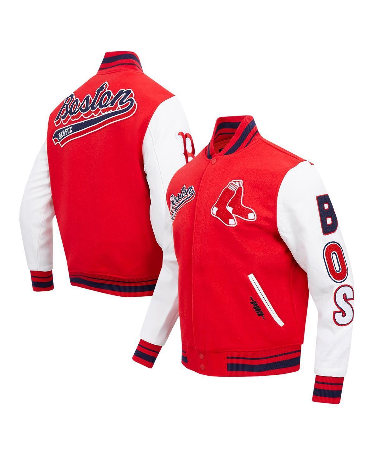 Mens Pro Standard Red Boston Red Sox Script Tail Wool Full-Zip Varity Jacket Product Image