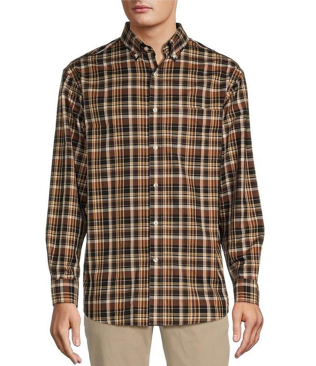 Gold Label Roundtree & Yorke Non-Iron Twill Long Sleeve Large Plaid Sport Shirt Product Image