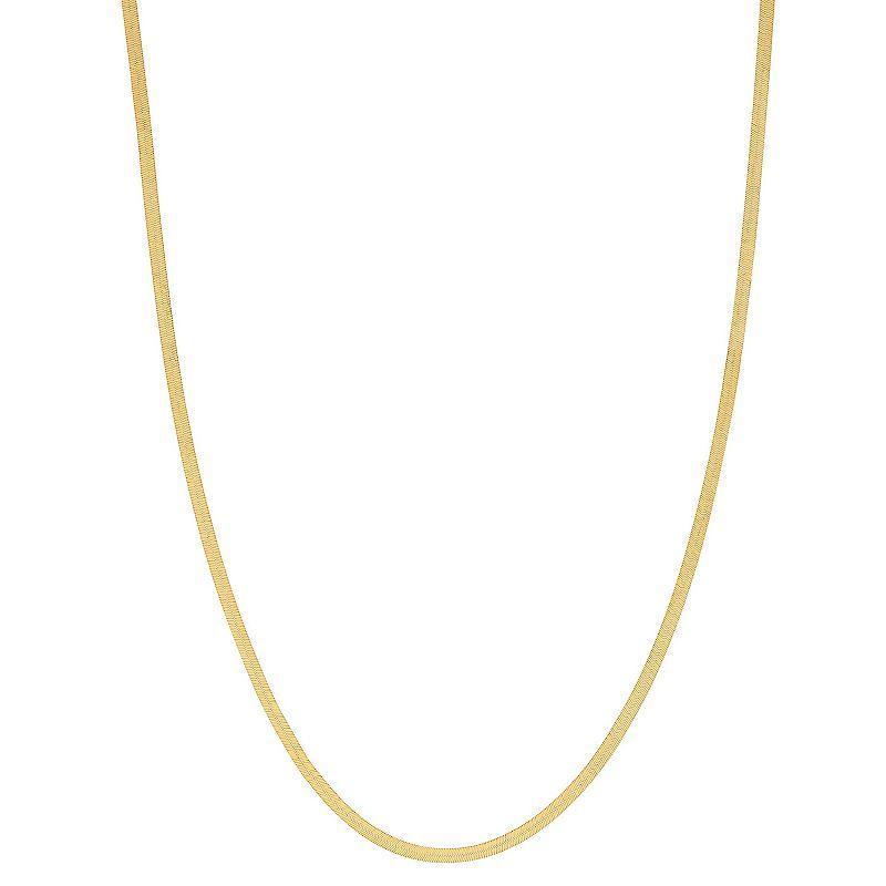 Jordan Blue 10k Gold Herringbone Chain Necklace, Womens Yellow Product Image