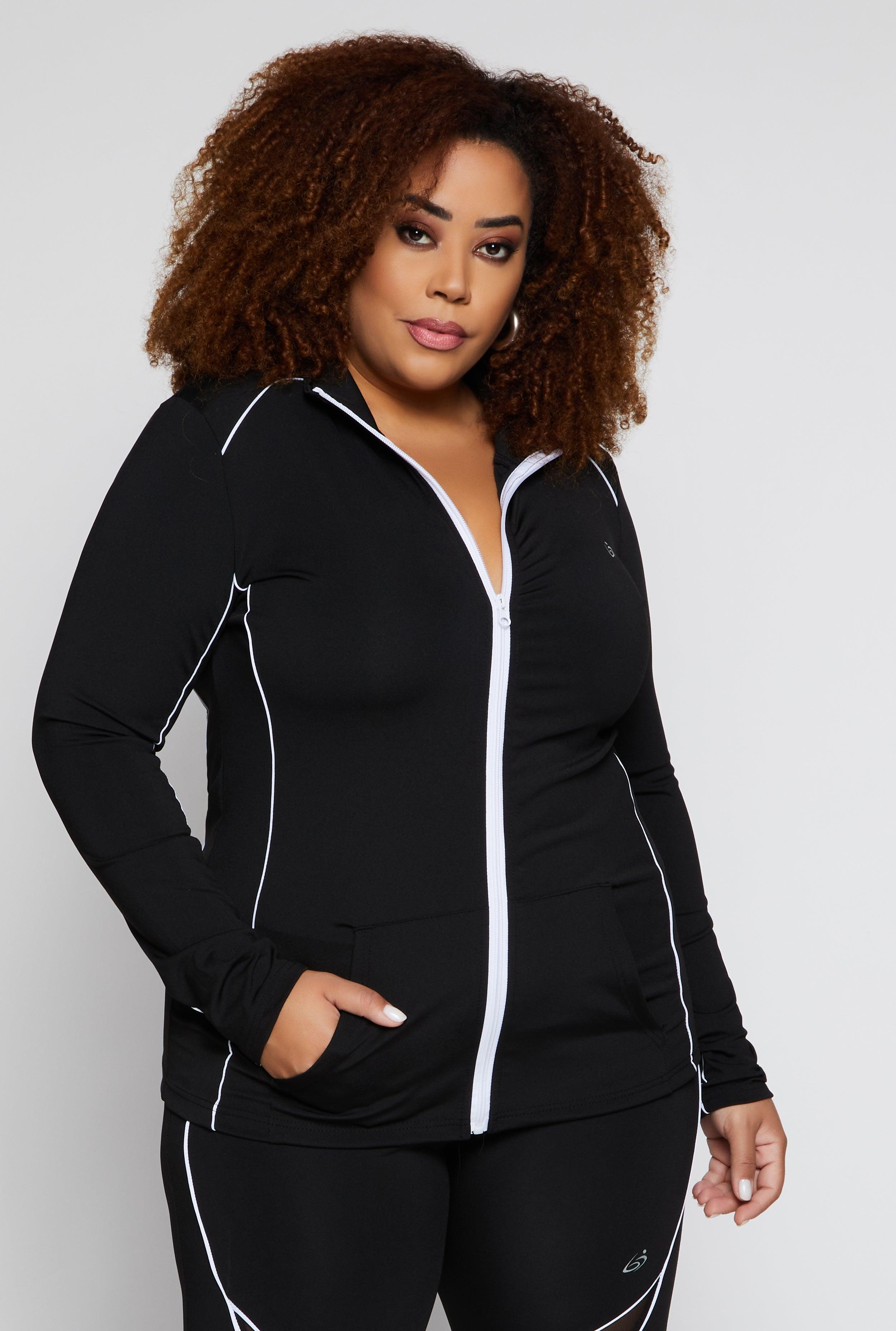 Womens Plus Size Contrast Trim Track Jacket Product Image