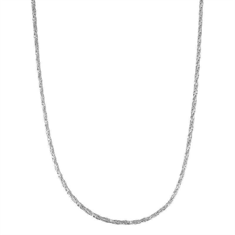 Sterling Silver Foxtail Chain Necklace, Womens, Size: 18, Grey Product Image