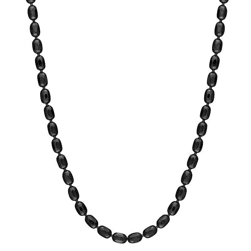 Stella Grace Black Plated Silver Ball Chain Necklace, Womens Sterling Product Image