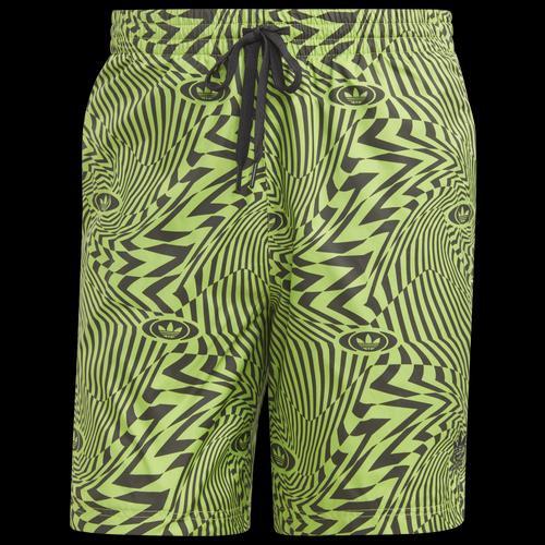 adidas Originals Mens All Over Print Shorts - Black/Green Product Image