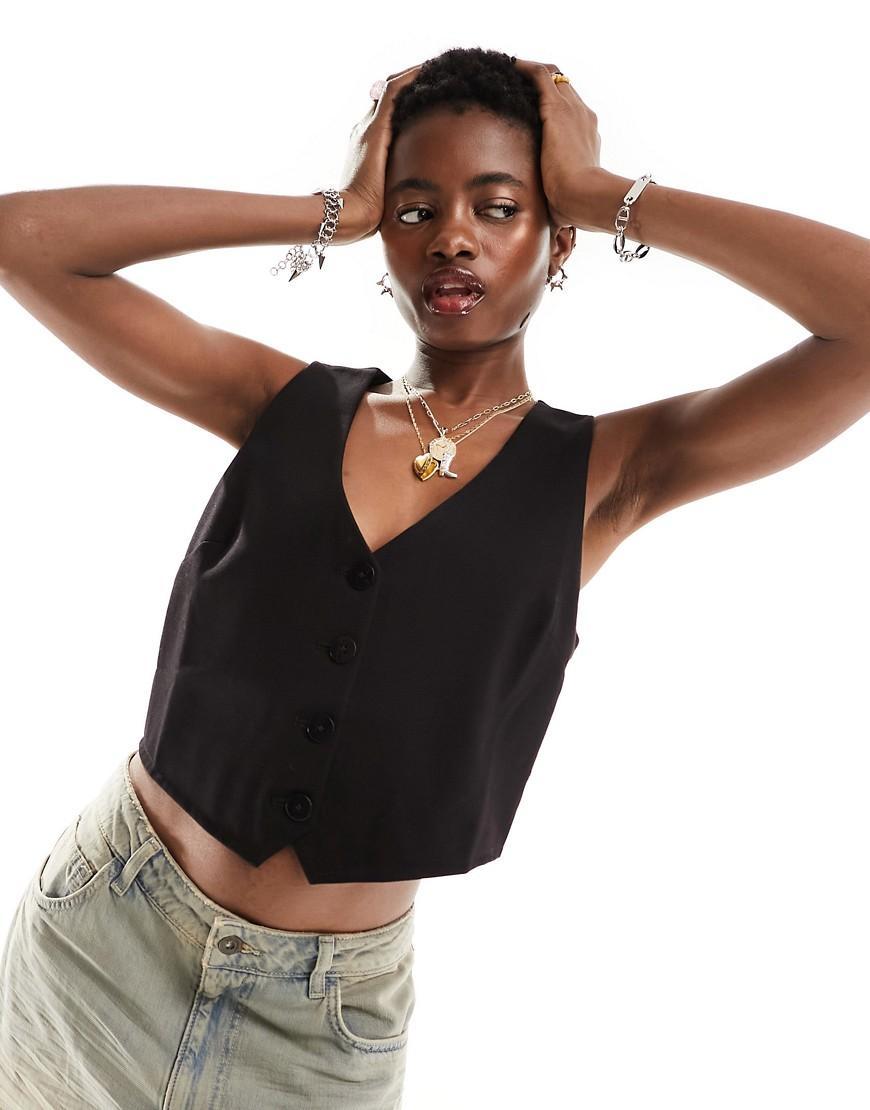 Mango v-neck cropped vest Product Image