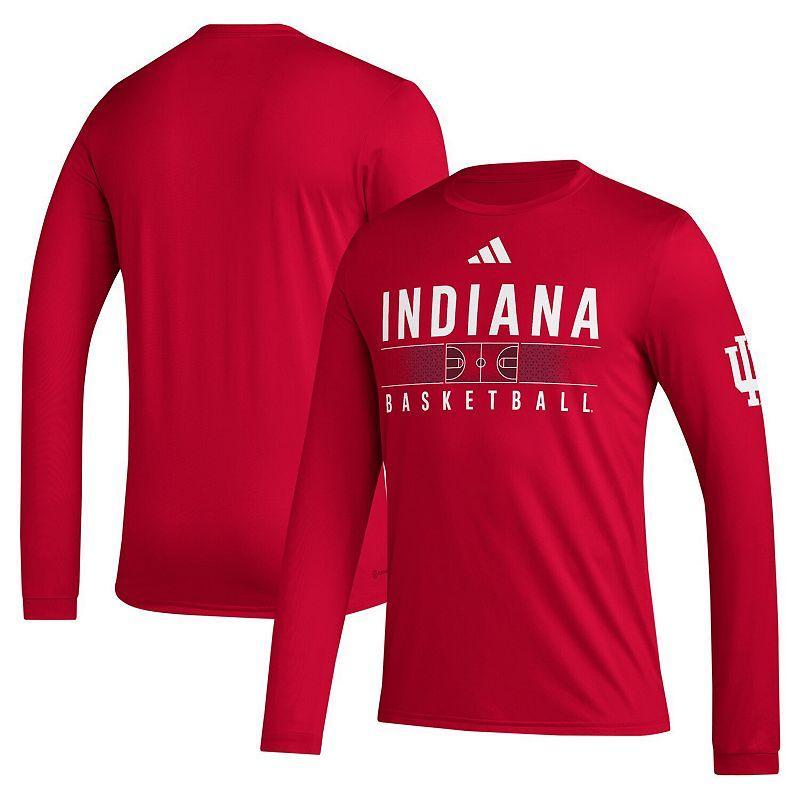 Mens adidas Crimson Indiana Hoosiers Practice Basketball Pregame AEROREADY Long Sleeve T-Shirt Product Image