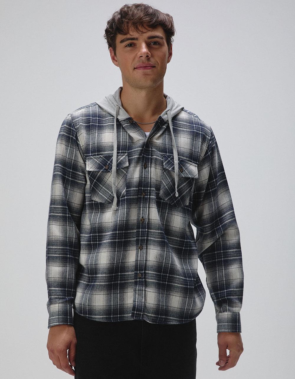 RSQ Mens Plaid Hooded Flannel Product Image