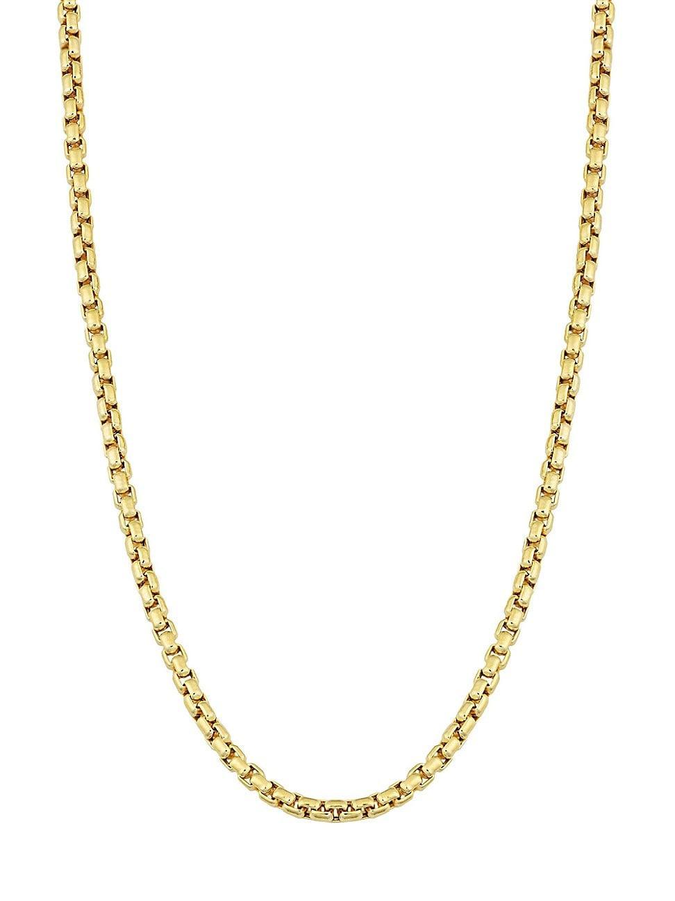 Mens 14K Yellow Solid Gold Round Bodega Box Chain Product Image