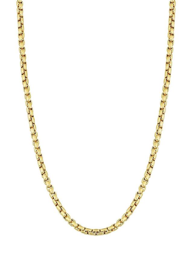 Mens 14K Yellow Solid Gold Round Bodega Box Chain Product Image