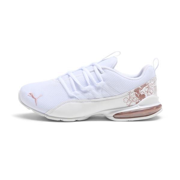 PUMA Riaze Prowl Floral Wide Women's Running Shoes in White/Rose Gold Product Image