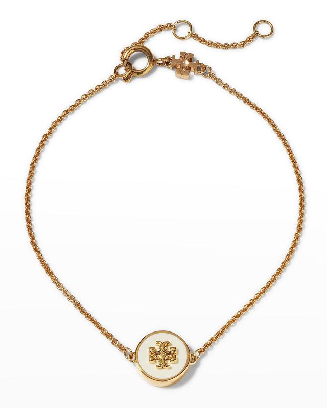 Womens Kira 18K-Gold-Plated & Enamel Logo Charm Bracelet Product Image