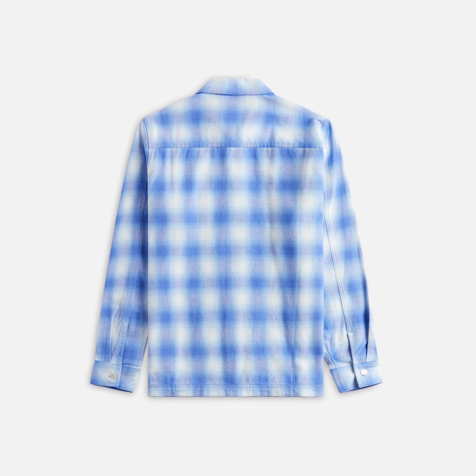 Tekla Plaid Long Sleeve Flannel Shirt - Light Blue Male Product Image