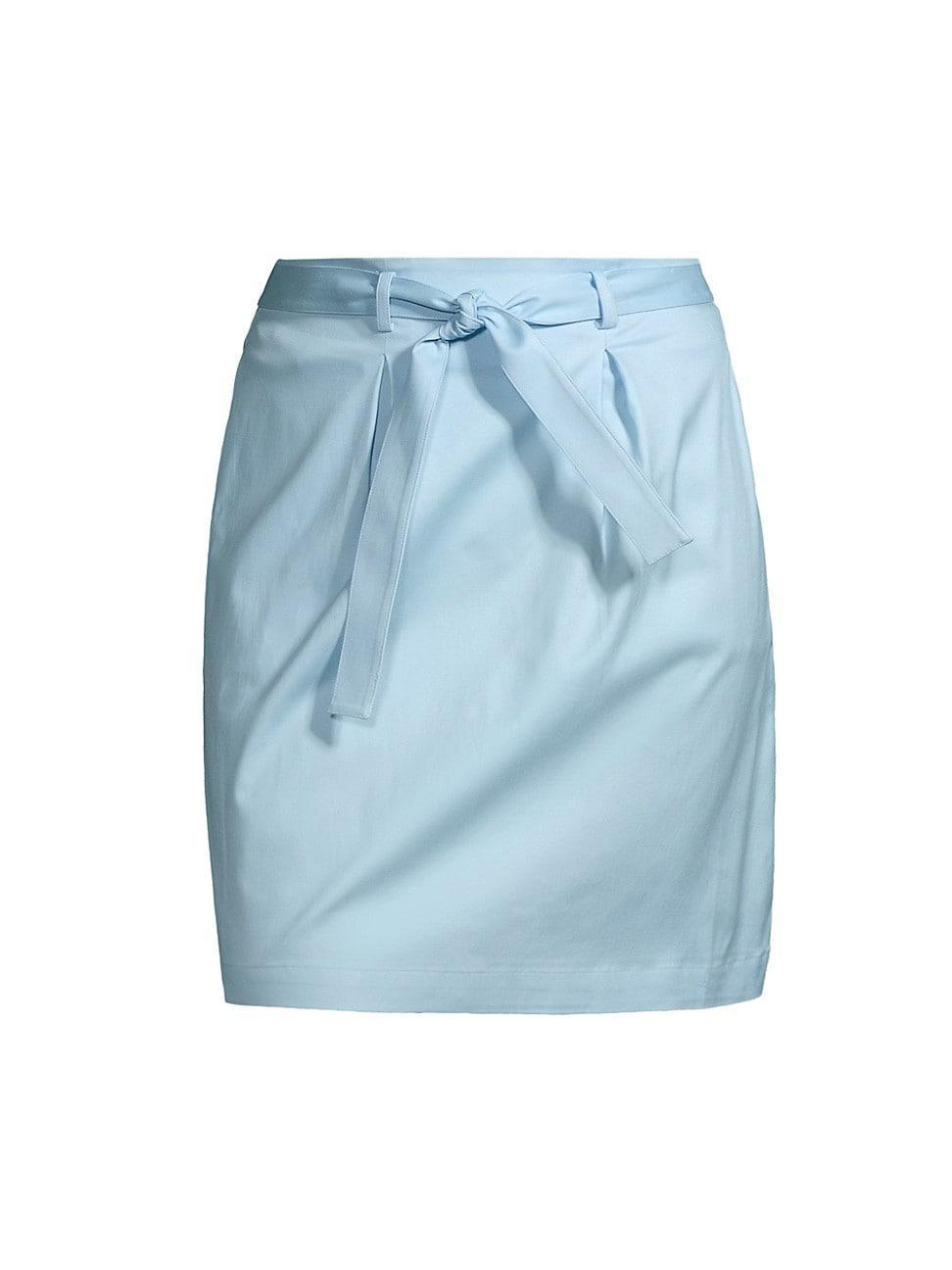 Womens Belted Cotton-Blend Miniskirt Product Image