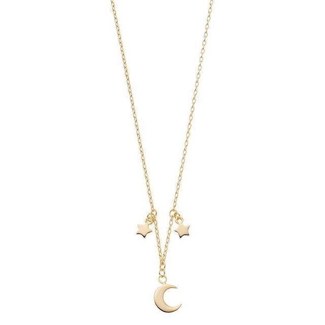 14k Gold Star & Moon Charm Necklace, Womens Product Image