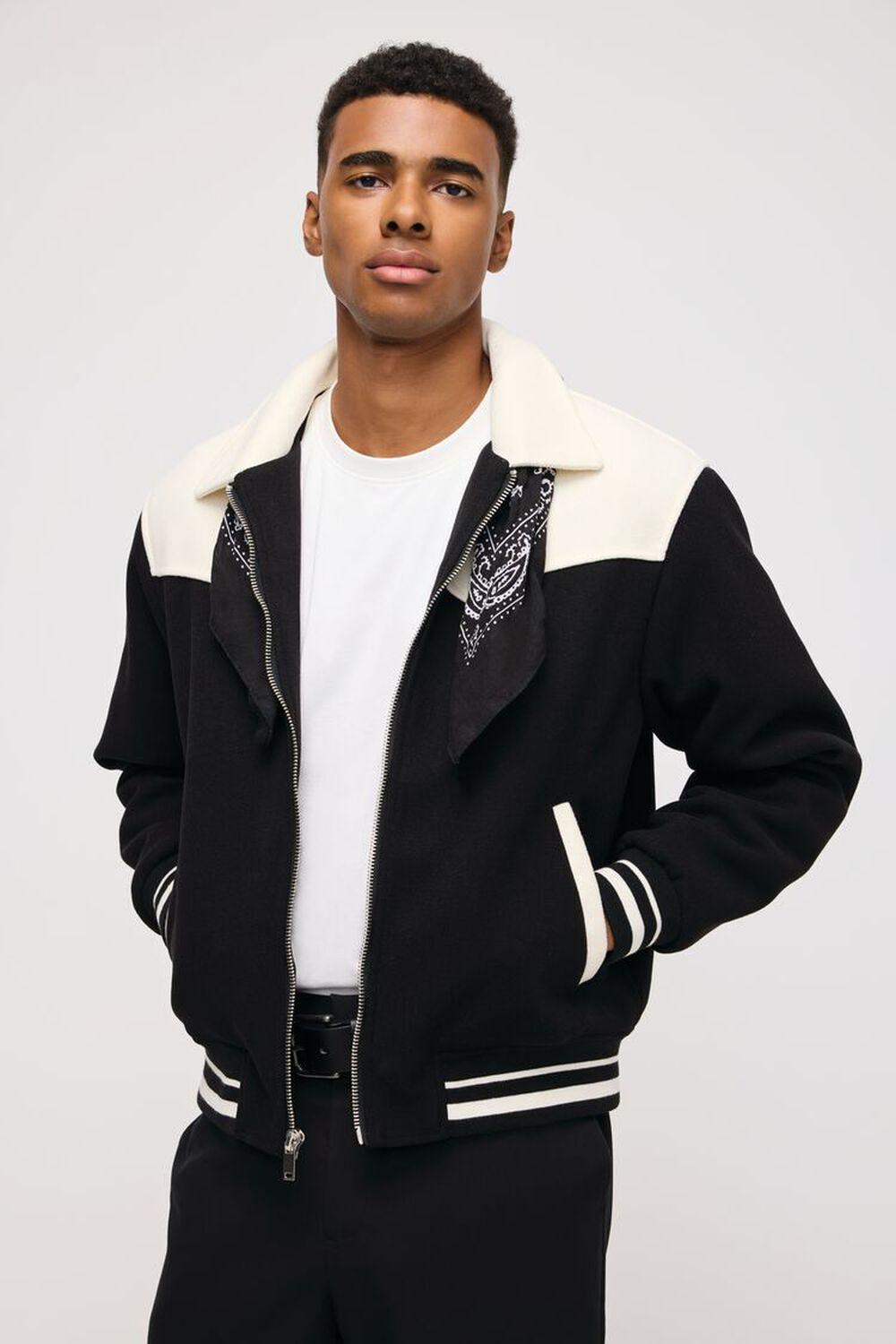 Colorblock Zip-Up Bomber Jacket | Forever 21 Product Image