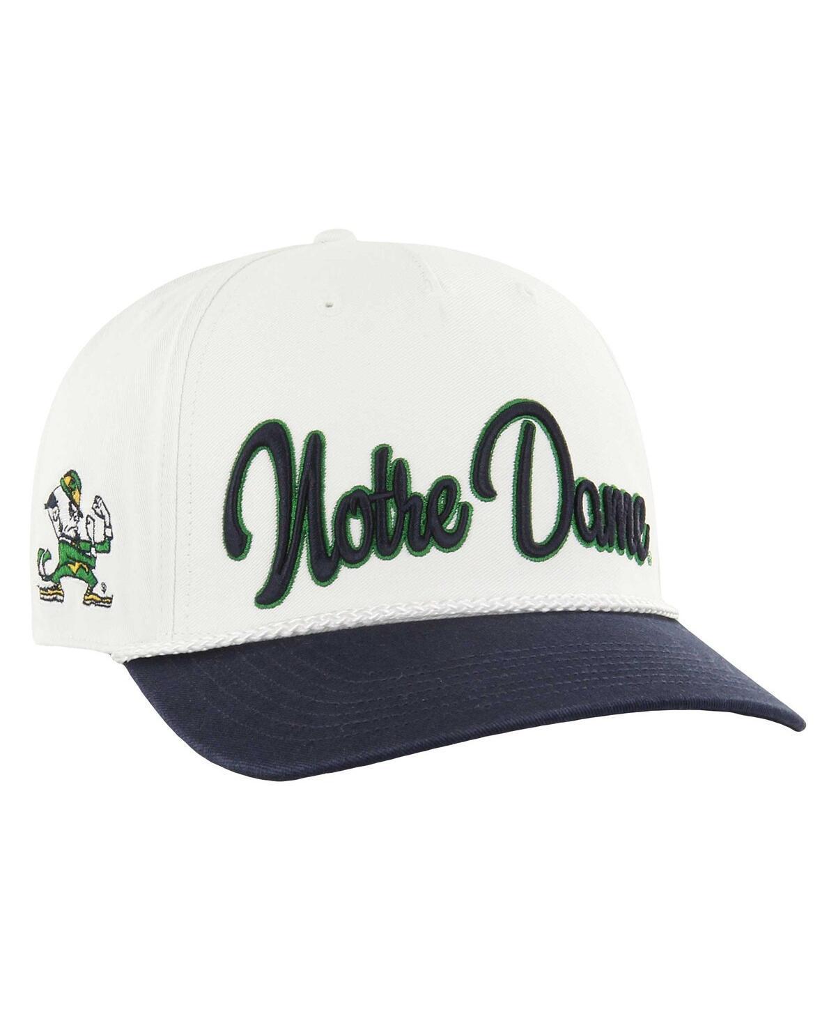 47 Brand Mens White Notre Dame Fighting Irish Overhand Hitch Two-Toned Adjustable Hat - White, Navy Product Image