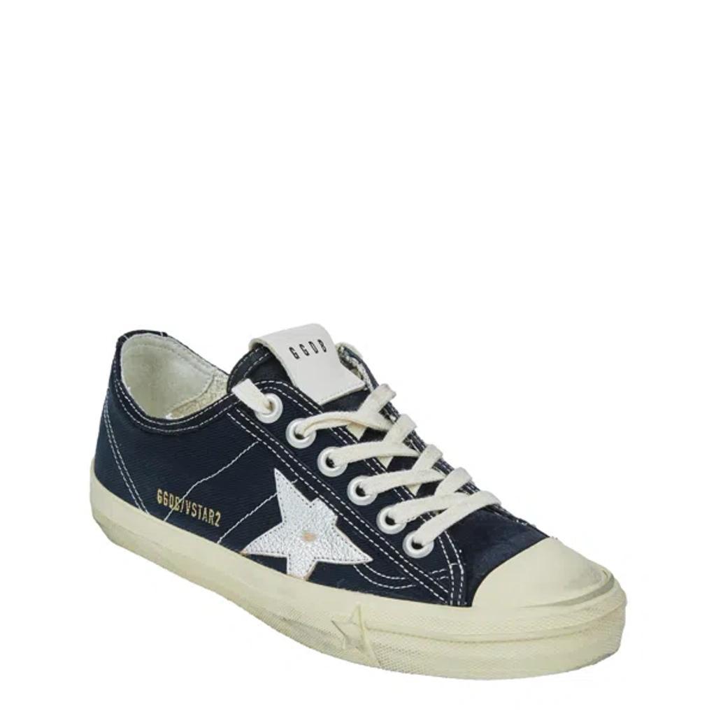 V-star 2 Suede-trimmed Canvas Sneakers In Navy Blue Product Image