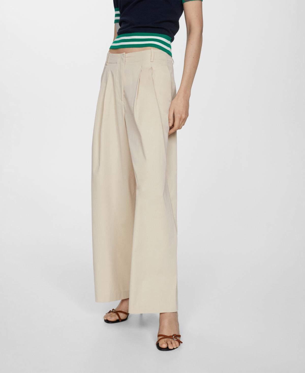 Mango Womens Wideleg Pleated Pants Product Image