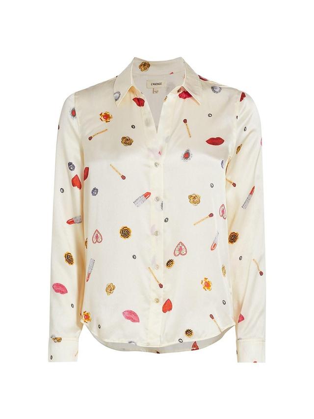 Womens Tyler Printed Silk Blouse Product Image