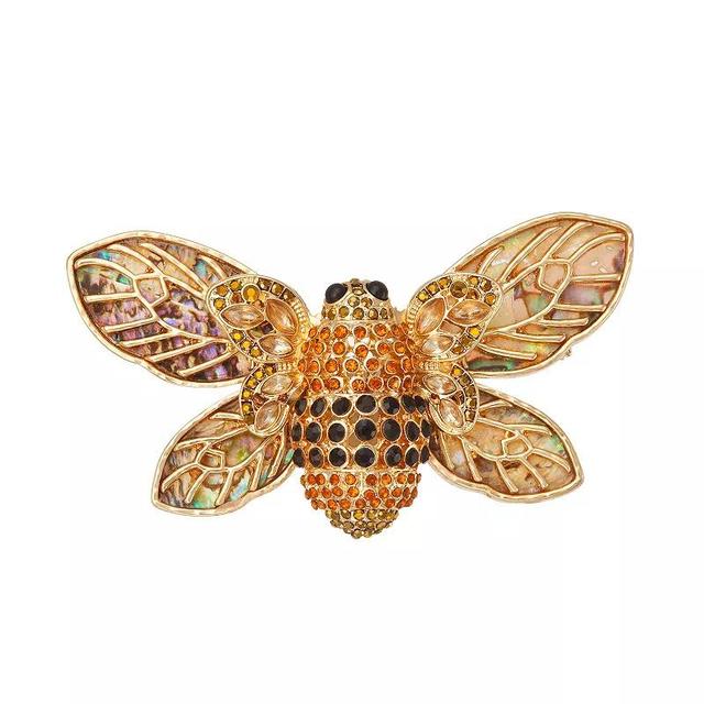 Napier Gold Tone Bee Pin, Womens, Brown Product Image