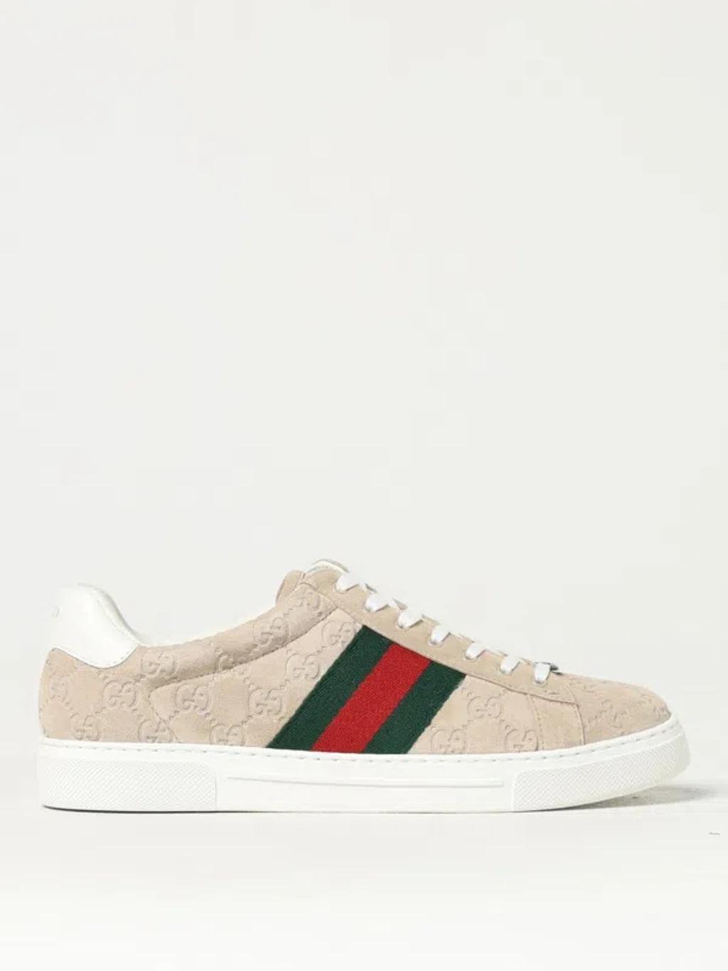 GUCCI Ace Herrensneaker Mit Web In Beige Product Image