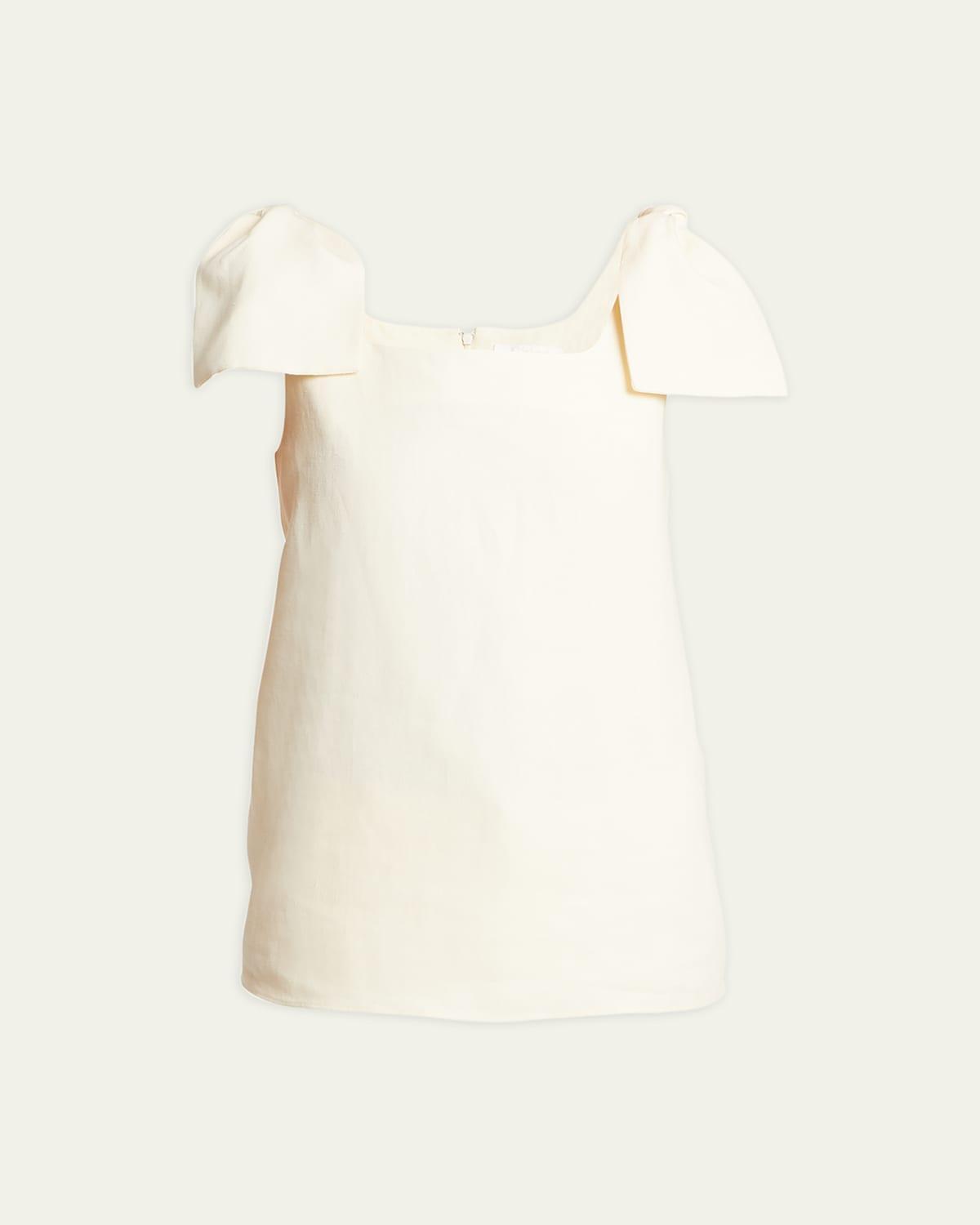 Womens Knotted Sleeveless Linen Top Product Image